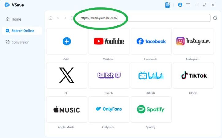 Paste Youtube music link into the Downloader
