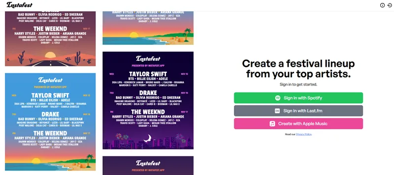 instafest check spotify Stats
