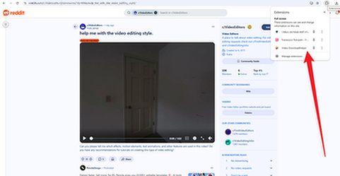Reddit use extension to download video