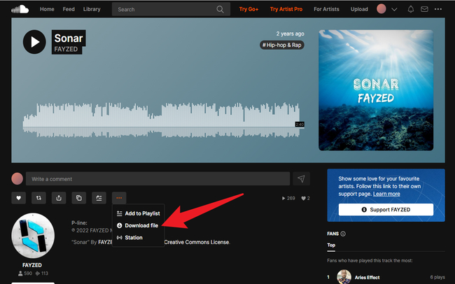 SoundCloud download button