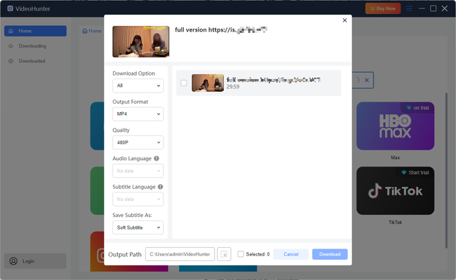 Download Xvideos videos using VideoHunter software