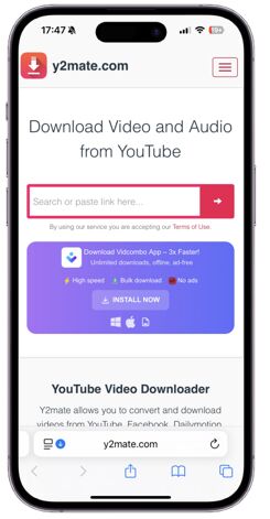 y2mate official download website