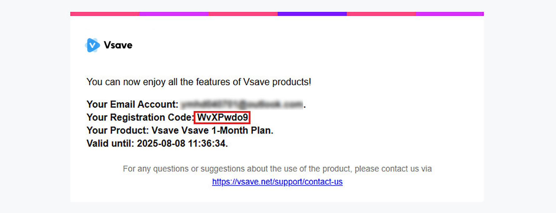 Vsave registration code