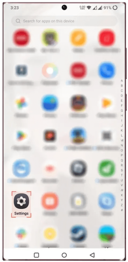 Open "settings"