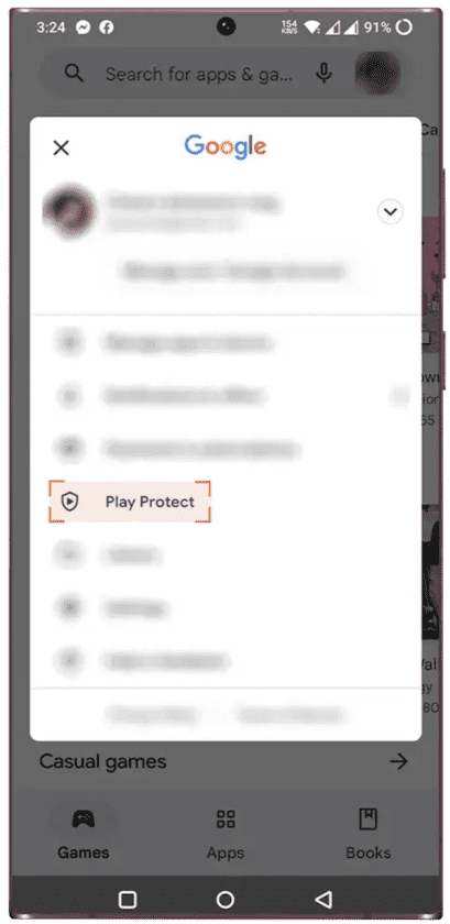 Tap on "Play Protect"
