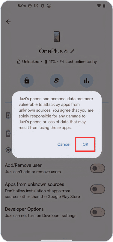 Click "OK"